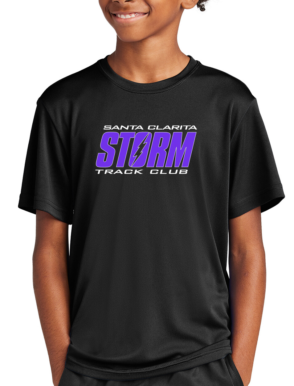 Youth Poly "Dry Fit" T-Shirt - Black