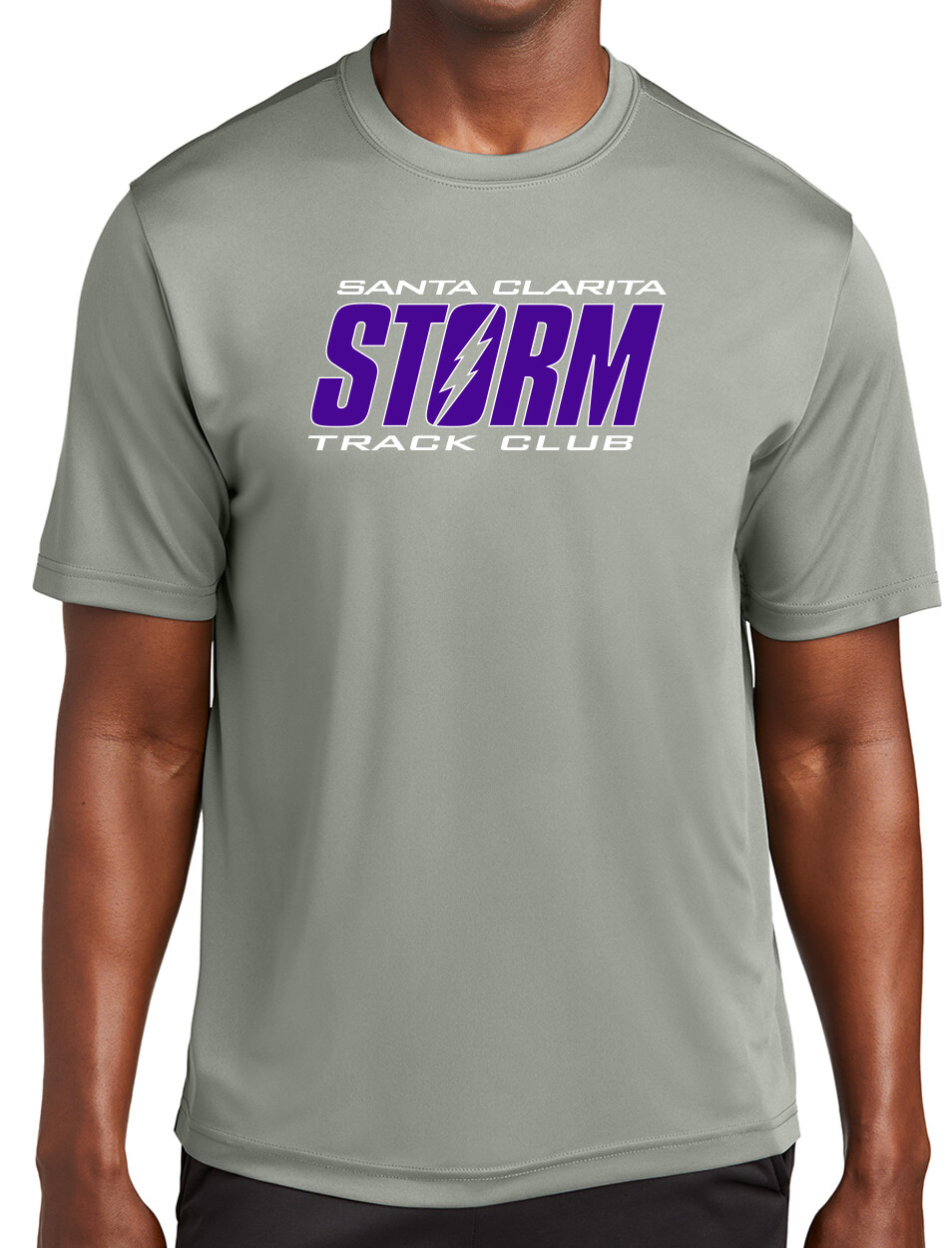 Adult Poly &quot;Dry Fit&quot; T-Shirt - Grey