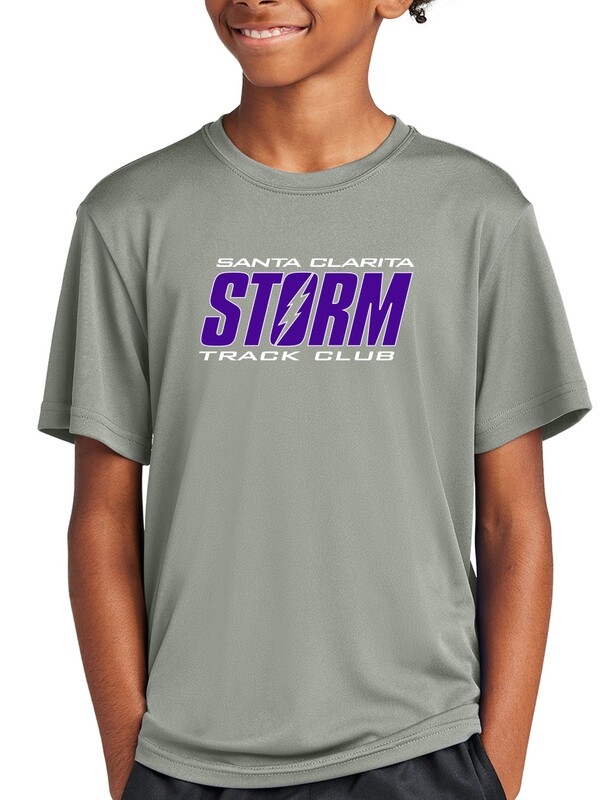Youth Poly &quot;Dry Fit&quot; T-Shirt - Grey