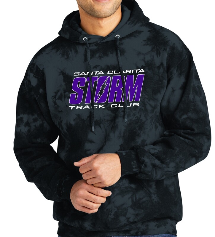 Crystal Tie-Dye Pullover Hoodie - Black