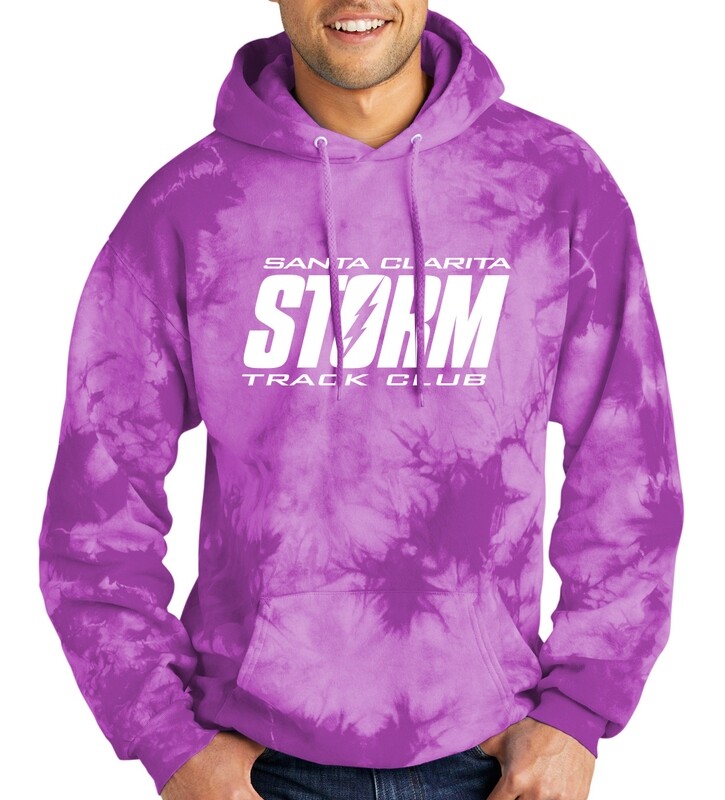 Crystal Tie-Dye Pullover Hoodie - Purple