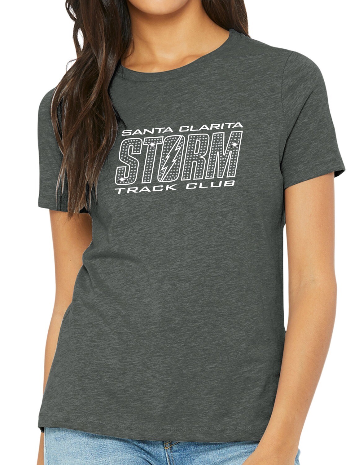 BELLA+CANVAS® Women’s Relaxed CVC Tee Deep Heather BLING