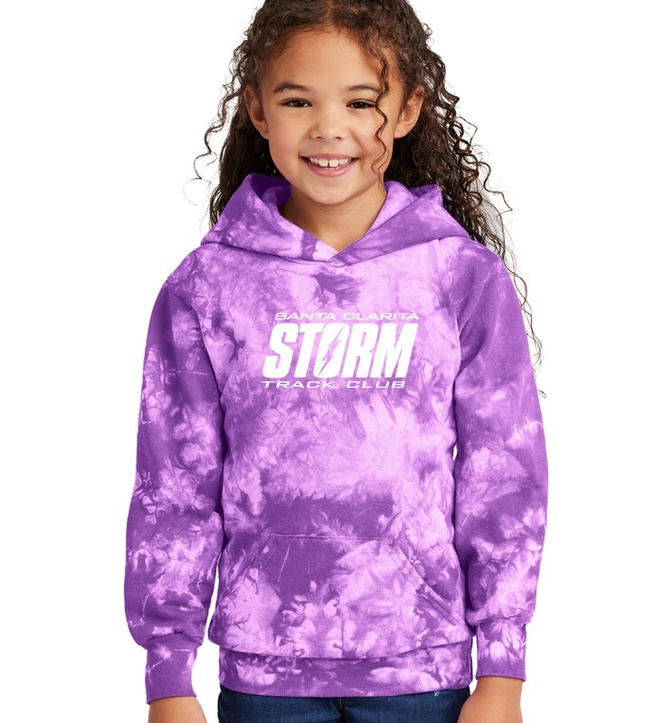 Crystal Tie-Dye Pullover Hoodie - Purple