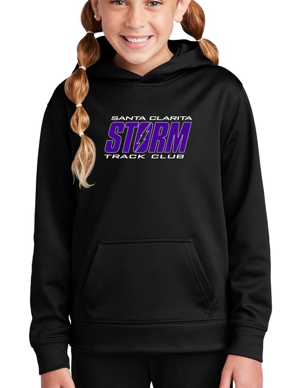 Youth Sport Tek Sport-Wick Fleece Hooded Pullover Black