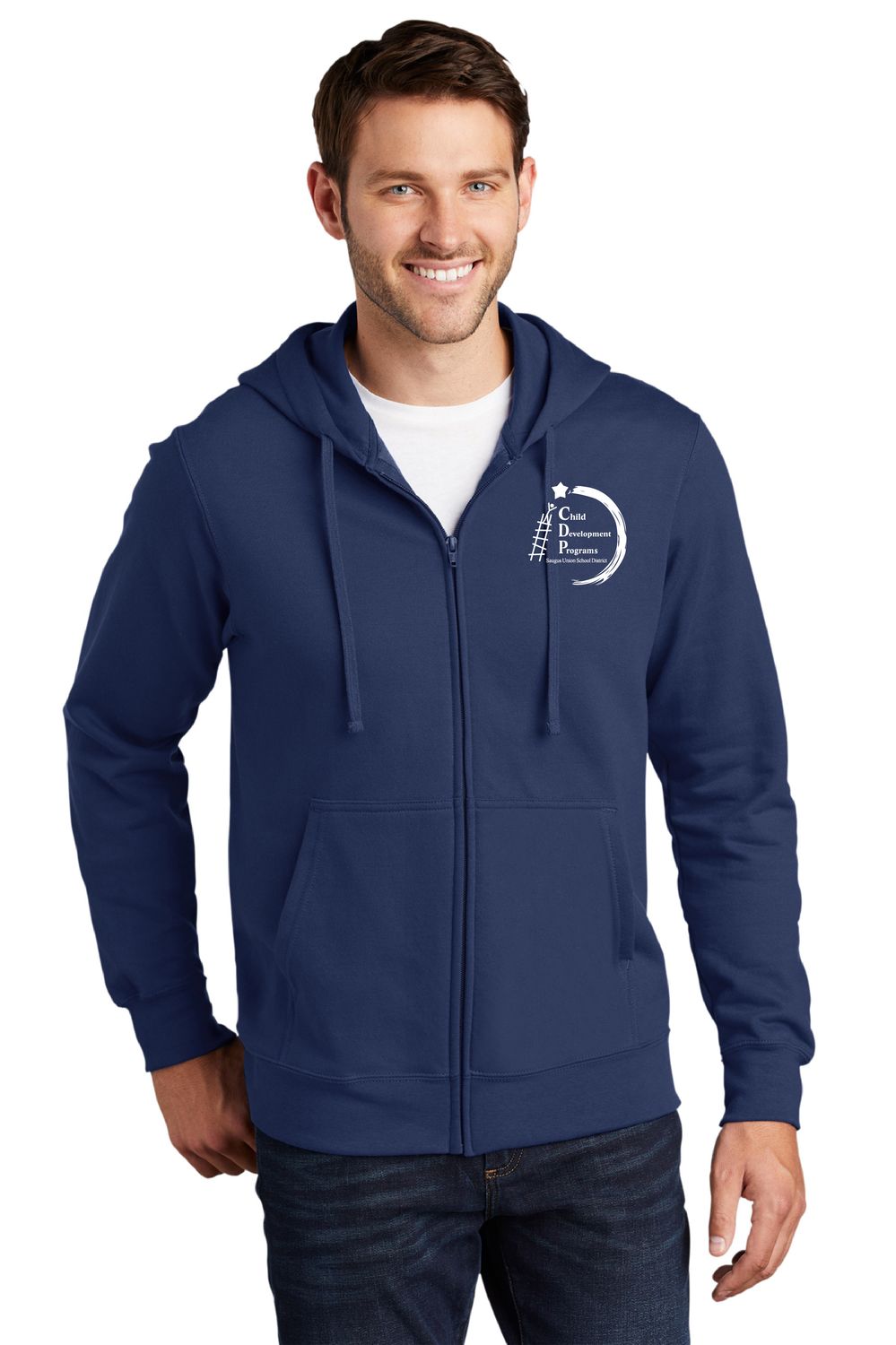 CDP STAFF Port &amp; Company® Fan Favorite™ Fleece Full-Zip Hoodie Navy Blue