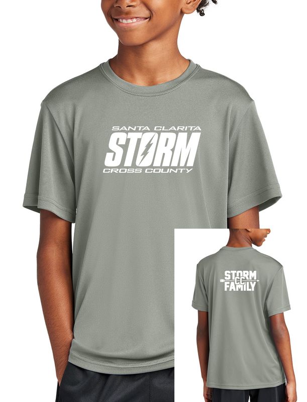 Youth Poly &quot;Dry Fit&quot; T-Shirt - Grey