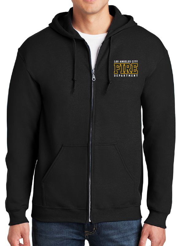 Adult Gildan Heavy Blend Zippered Hoodie - Black
