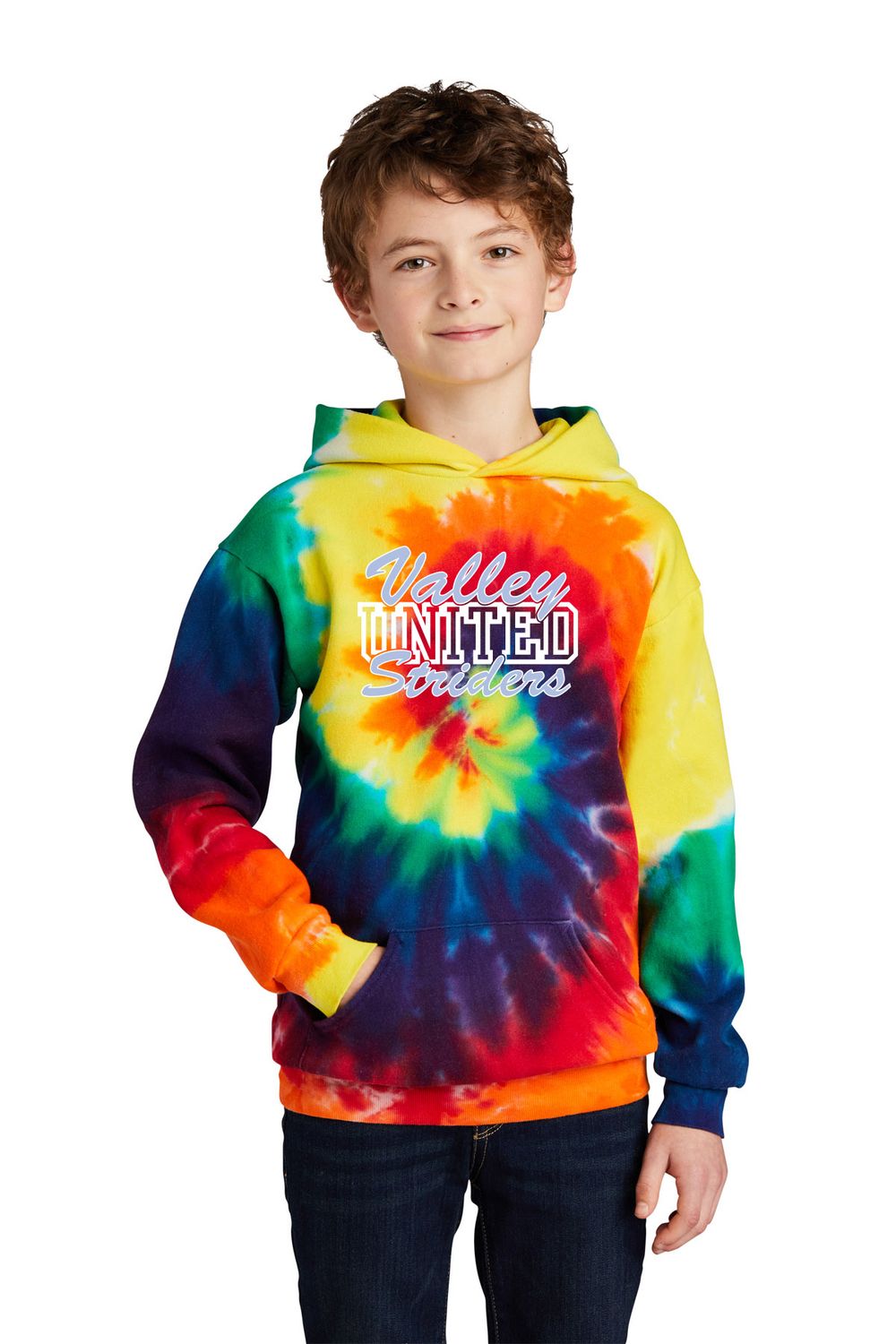 Youth Tie-Dye Pullover Hooded - Rainbow