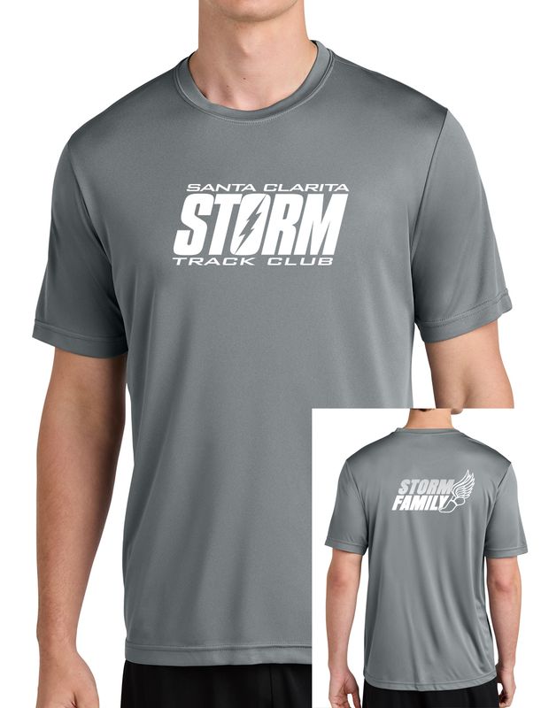 Adult Poly &quot;Dry Fit&quot; T-Shirt - Grey
