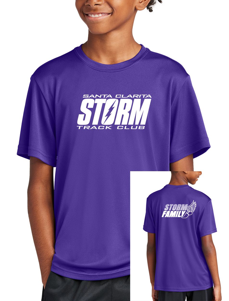 Youth Poly "Dry Fit" T-Shirt - Purple