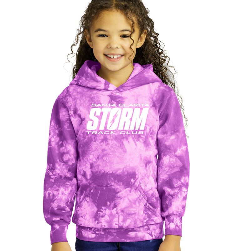Crystal Tie-Dye Pullover Hoodie - Purple