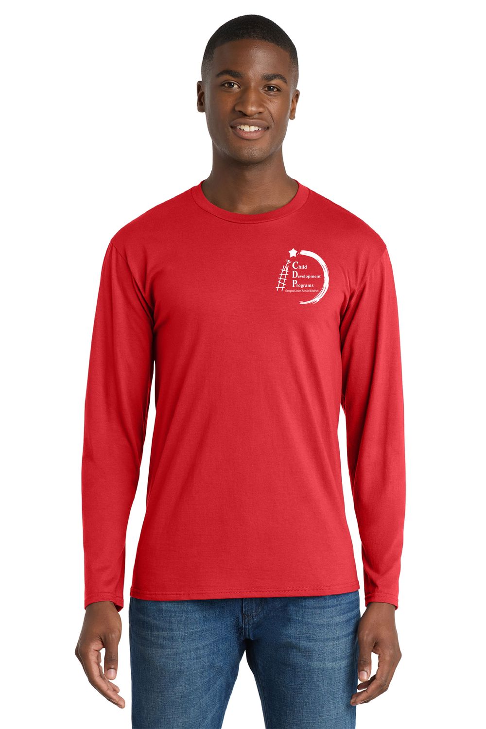 CDP STAFF Port &amp; Company® Long Sleeve Fan Favorite™ Tee Bright Red