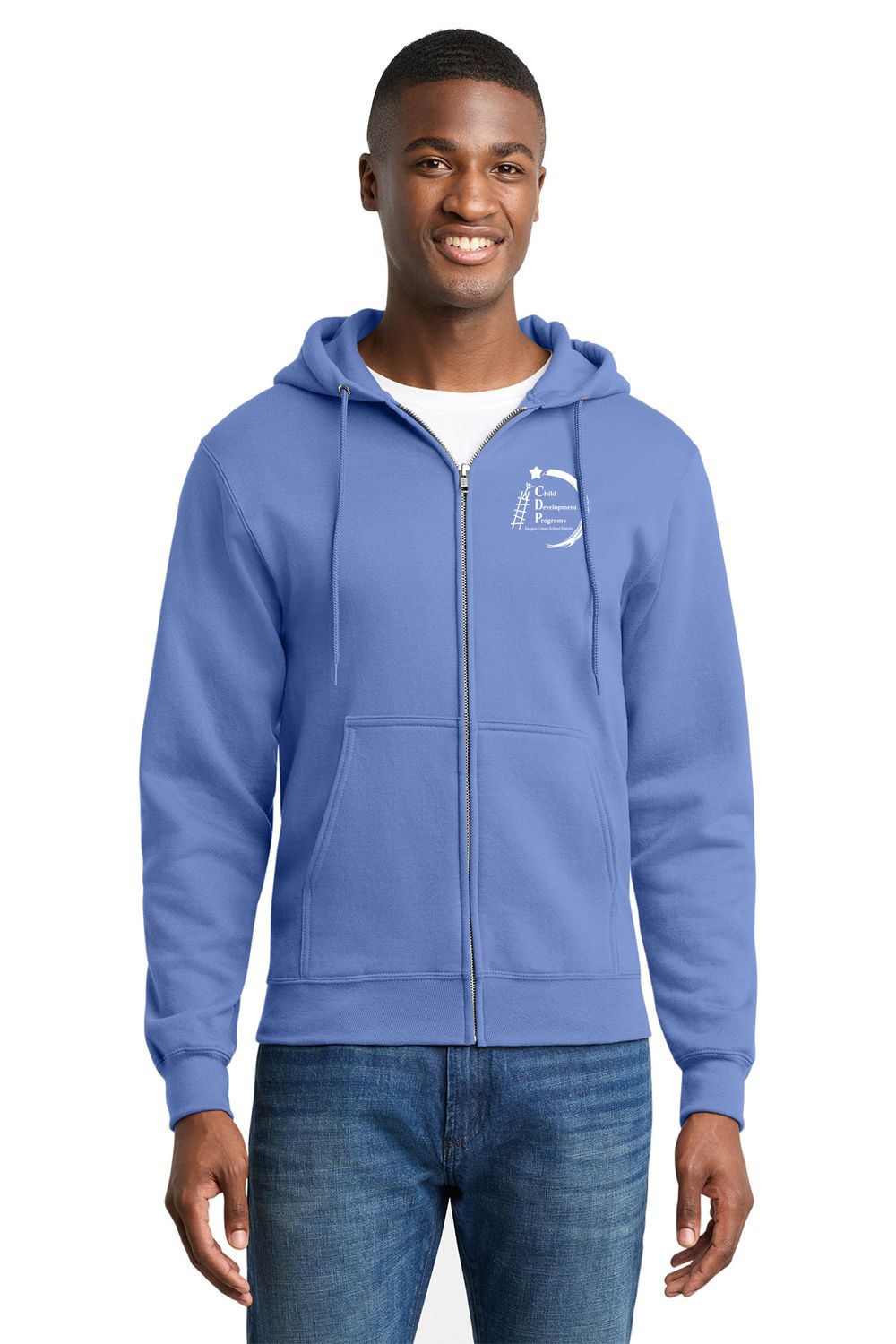 CDP STAFF Port &amp; Company® Fan Favorite™ Fleece Full-Zip Hoodie Carolina Blue