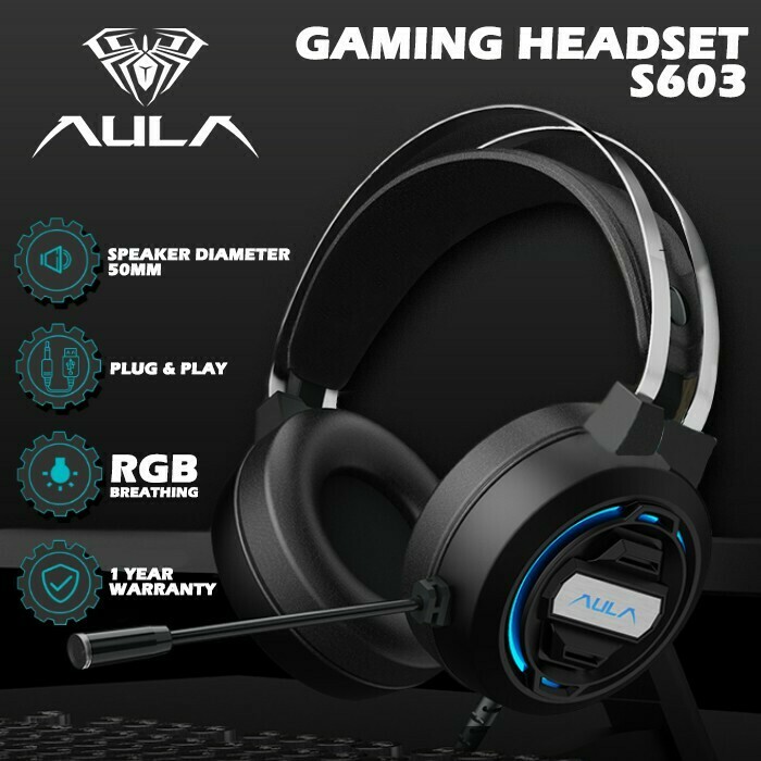 Headset Gaming AULA S603 – RGB Breathing PC/Mobile FREE Splitter Jack. No.2