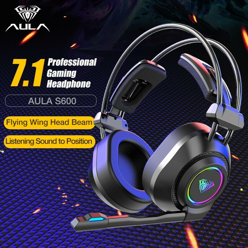 Headset Gaming AULA S-600 USB Virtual 7.1 Surround Sound, 4D Powerful Bass, RGB No.4