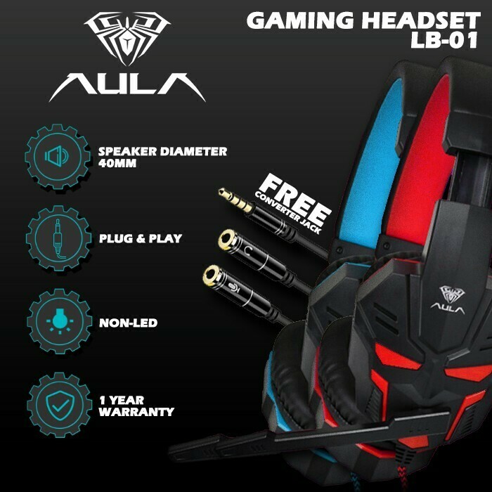 Headset Gaming Aula Prime LB-01 - PC/Mobile FREE Splitter Jack