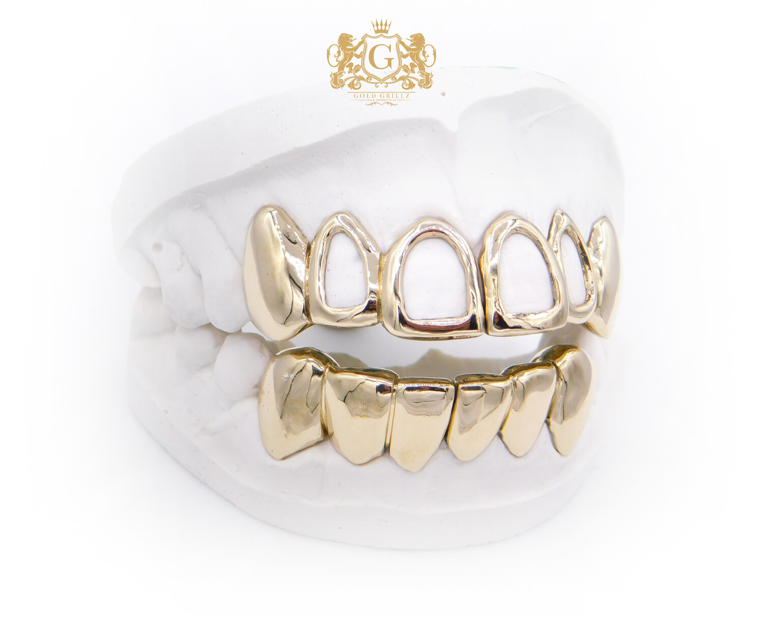 Upper Windows &amp; Lower Plain gold grillz