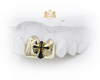 Enamel Cross Gold Teeth