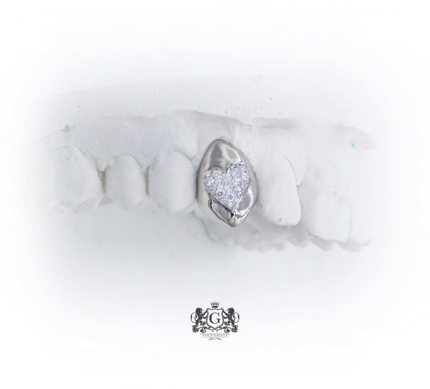 Diamond Heart Gold Tooth