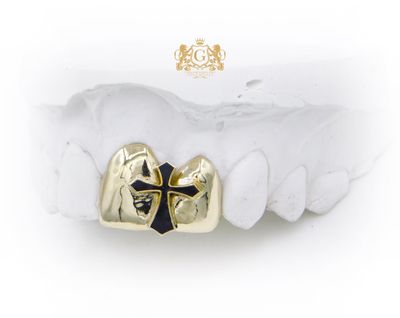 Enamel Cross Gold Teeth