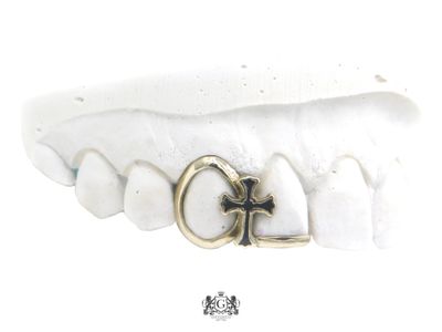 Enamel Cross Gold Teeth