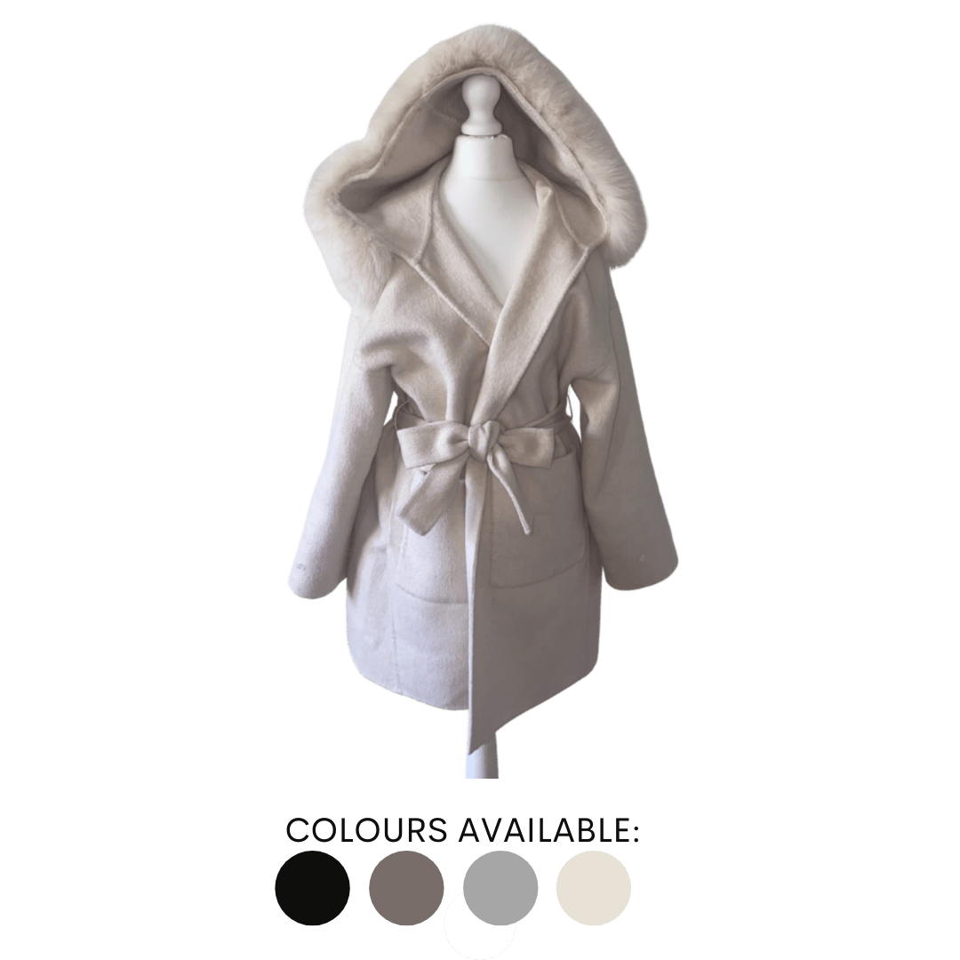 cashmere and fox fur coat