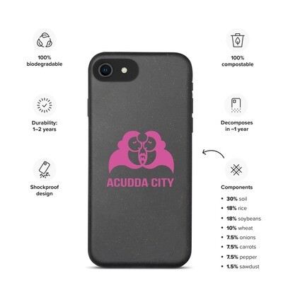 Biodegradable Apple iphone case - ACUDDA CITY - CANDY PINK LOGO