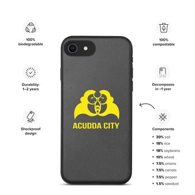 Biodegradable Apple iphone case - ACUDDA CITY - BANANA YELLOW LOGO