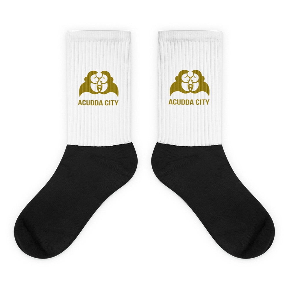 Unisex Socks - ACUDDA CITY - BOLD GOLD LOGO