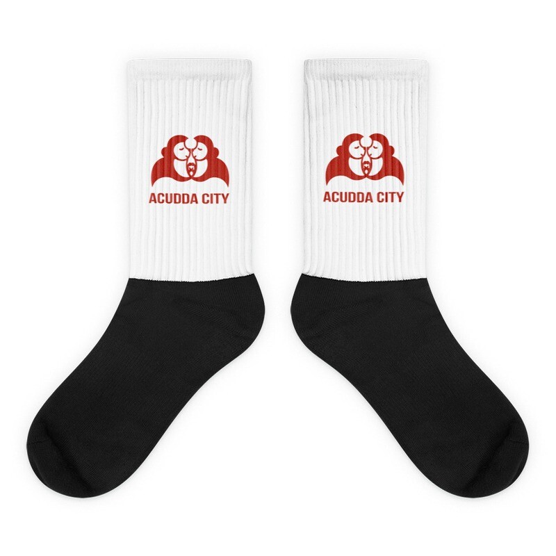 Unisex Socks - ACUDDA CITY - FLAME RED LOGO