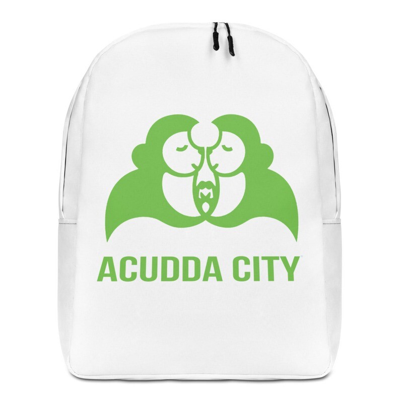 Minimalist Backpack - ACUDDA CITY - APPLE GREEN LOGO