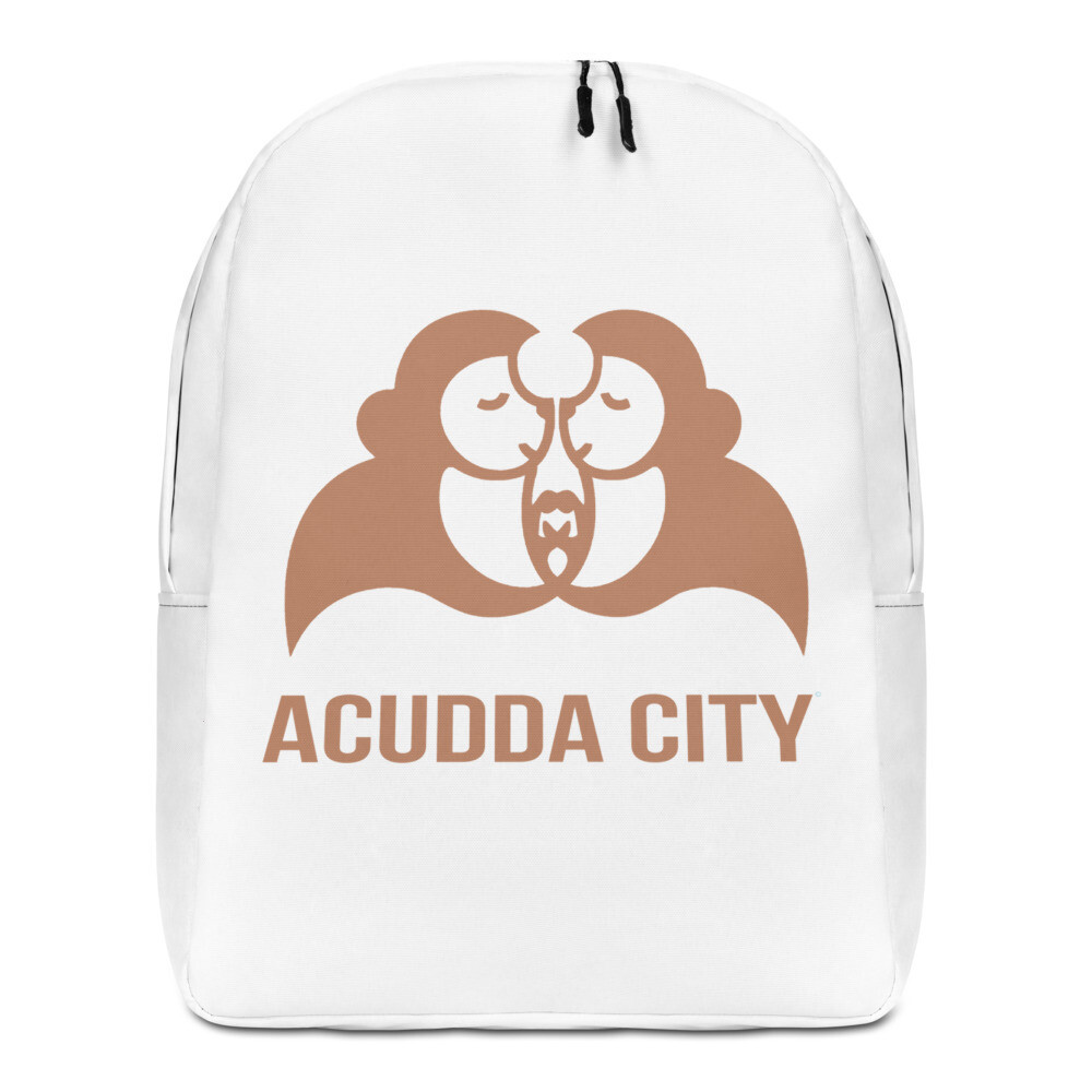 Minimalist Backpack - ACUDDA CITY - CREAM PEACE LOGO