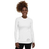 Women&#39;s Long Sleeve Shirt Rash Guard White - ACUDDA CITY - SILVER LIGHT LOGO