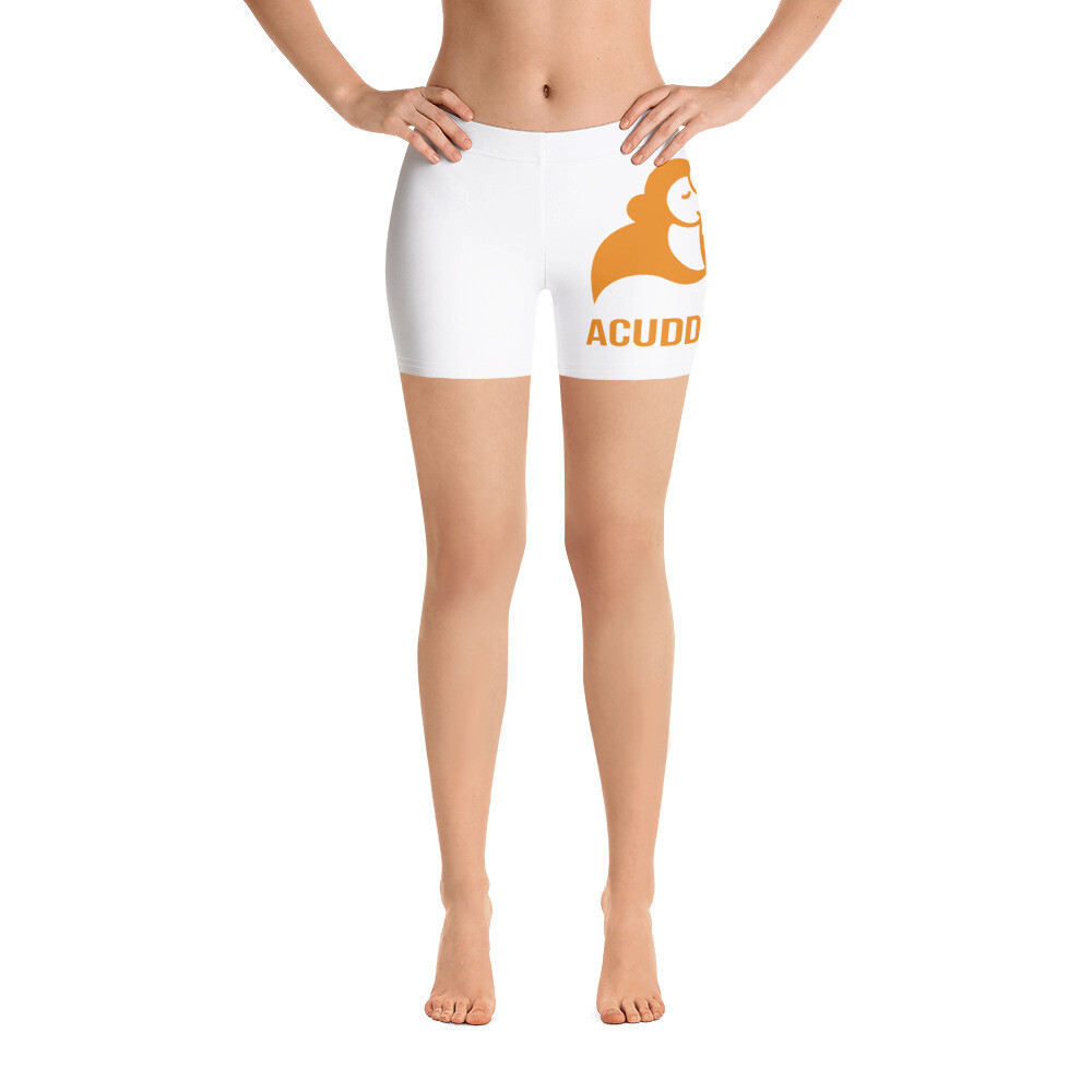 Women&#39;s Shorts White - ACUDDA CITY - Spring Orange Logo
