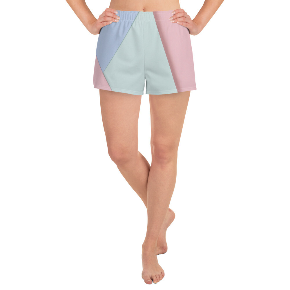 Women&#39;s Athletic Short Shorts - Colourful Squares