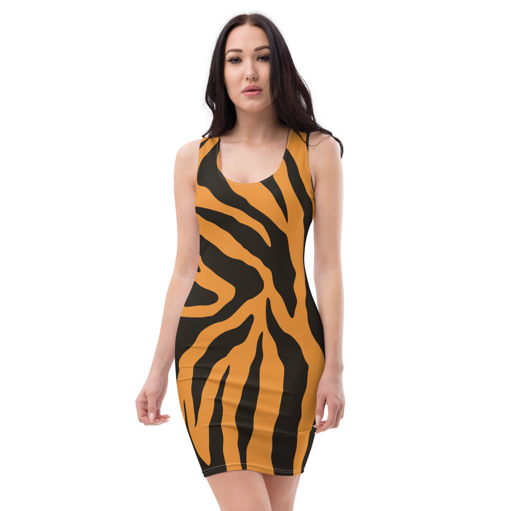 Women&#39;s Sublimation Cut &amp; Sew Dress - Orange Bengal Tiger, Size: XS