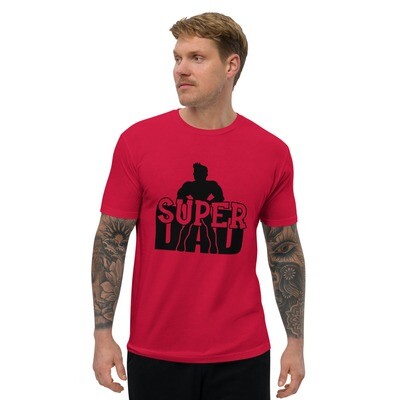 Men&#39;s Short Sleeve T-shirt - Super Dad, Color: Red, Size: XS