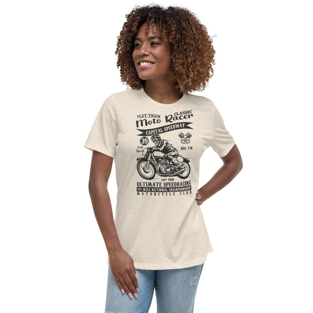 Women&#39;s Relaxed T-Shirt - Classic Moto Race 39