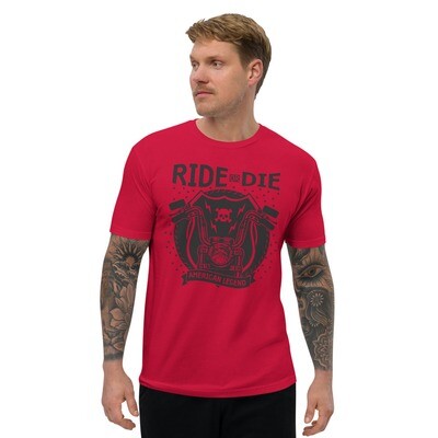 Men&#39;s Short Sleeve T-shirt - American Legend Ride or Die, Color: Red, Size: XS