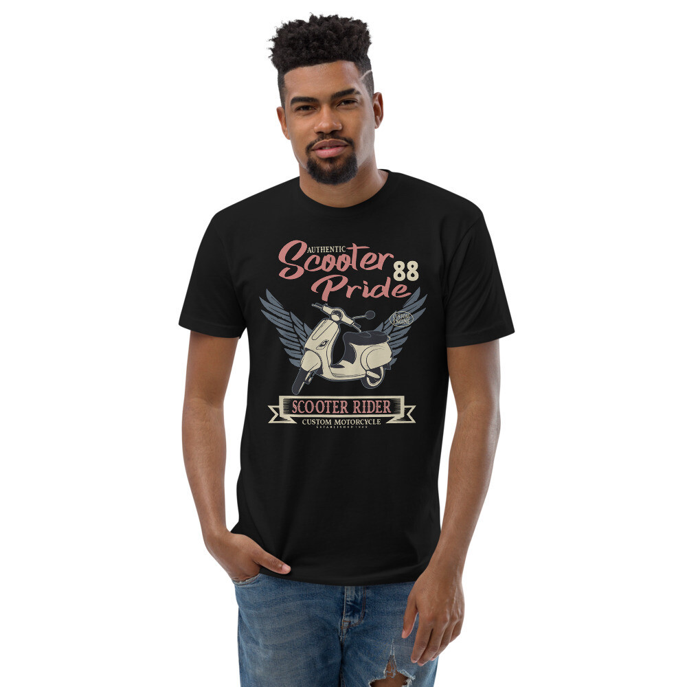 Men&#39;s Short Sleeve T-shirt - Scooter Pride 88, Color: Black, Size: XS