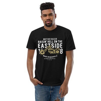 Men&#39;s Short Sleeve T-shirt - Motor Race Eastside, Color: Black, Size: XS