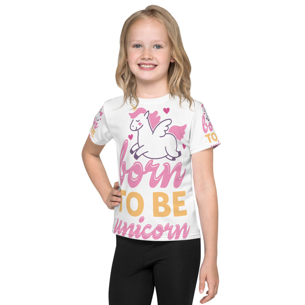 Kids crew neck t-shirt - Born to be Unicorn, Size: 2T