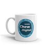 White glossy mug with Logo - Chew Digital