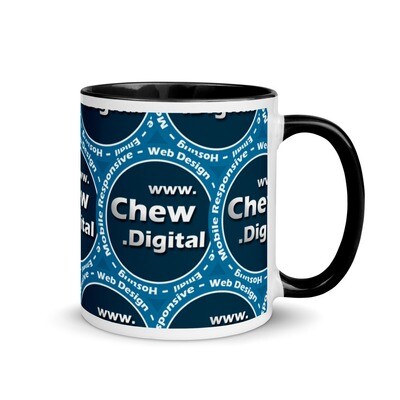 Personalised Custom Mug with Color Inside - Chew Digital, Color: Black