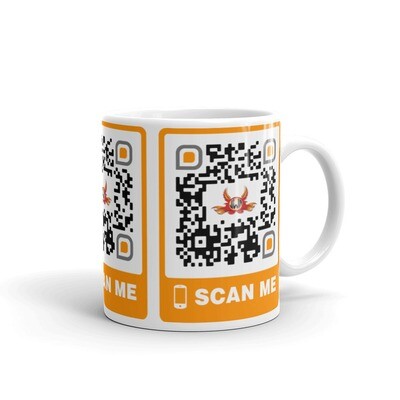 Personalised White glossy mug QR - JWA MOTORCYCLES LTD., Size: 11oz