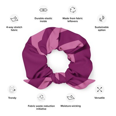 Hair Scrunchie - Purple Abstract Print