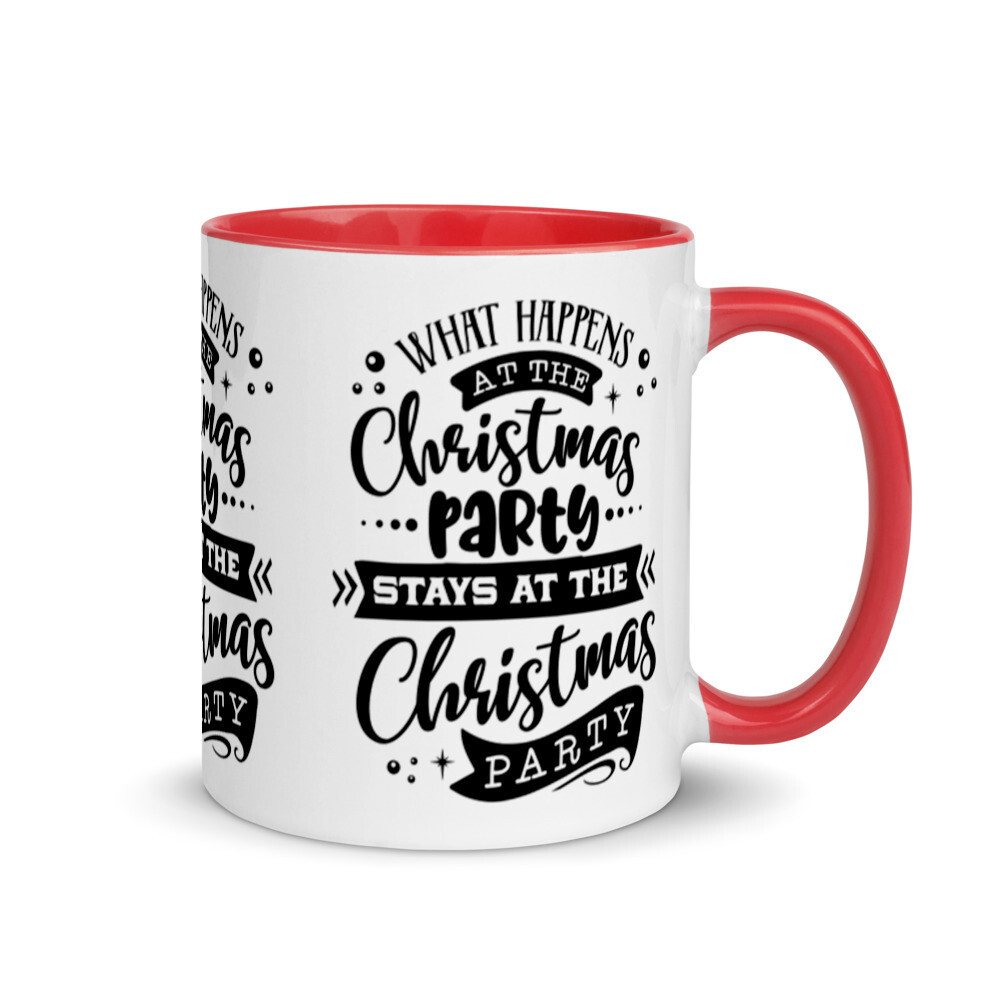 Mug with Color Inside - What happens at the XMAS Party, Color: Red