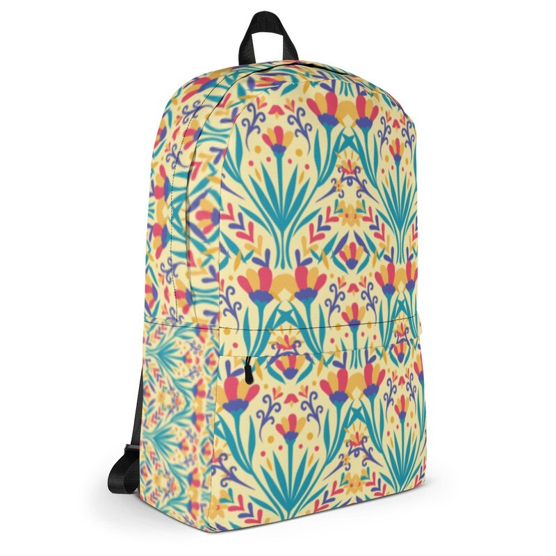 Custom Backpack - Banana Mania Floral Print