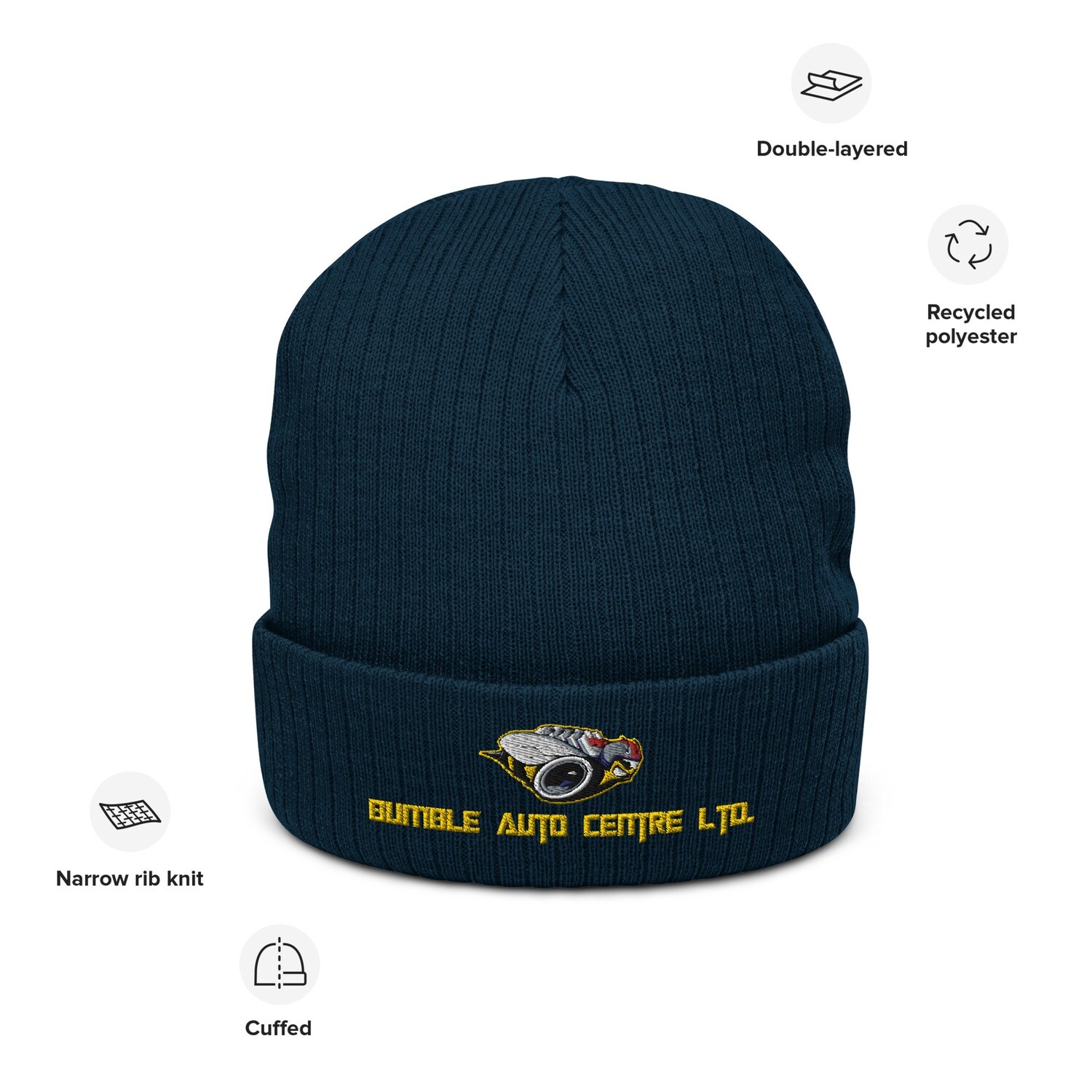 Recycled cuffed beanie - Bumblebee Auto Centre