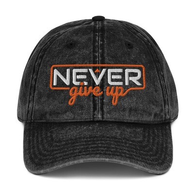 Vintage Cotton Twill Cap - Never give up